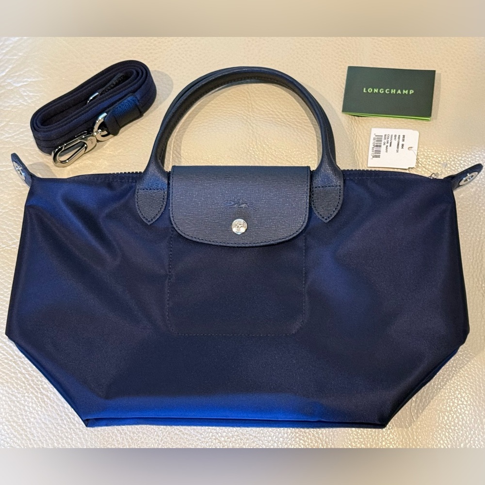 Longchamp Le Pliage Small Navy Tote Bag
